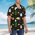 thumbnail image 3 of Fuzoiu Halloween Print Hawaiian Shirt for Men, Summer Beach Casual Short Sleeve Button Down Shirts, Men’s Beach Summer Shirts with Pocket,Medium, 3 of 7