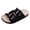 Black, variant on Round Toe Slides for Women Solid Color Fashionable Adjustable Double Straps Soft Soled Platform Sandals Outdoor Beach Walking Shoes Black Size 8