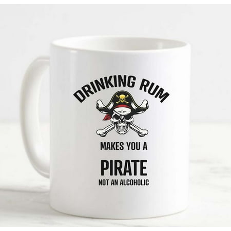 

Coffee Mug Drinking Rum Pirate Pub White Coffee Mug Funny Gifts Cup
