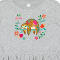thumbnail image 4 of Inktastic Sloth Cute Girls Flowered Girls Toddler Dress, 4 of 5