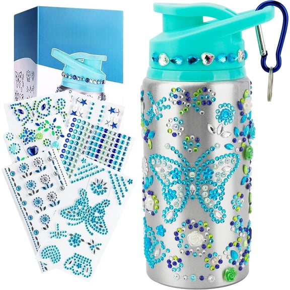 Gifts for Girls,Decorate Your Own Water Bottle with Stickers Kits for Girls,Birthday Gift Ideas for Kids 5 6 8 9 10 12 Year Old, Fun DIY Arts and Crafts Toy