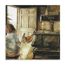 Andrew Wyeth The Wood Stove Painting Art Poster Print Photo Art Painting Canvas Poster Home Decorative Bedroom Modern Decor Posters Gifts 16x16inch(40x40cm)
