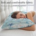 thumbnail image 5 of Coastal Beach Throw Pillow Cover 20 x 26 Inch Decorative Pillow Cover Ocean Surfboards Starfish Teal Blue Wood Grain Lumbar Pillowcase Seasonal Rectangle Cushion Case for Couch Sofa Bed Living Room, 5 of 9