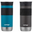 thumbnail image 1 of Kit Termo Contigo Acero Inox Snapseal Caliente 473Ml 2 Pzas SS Aqua Negro, 1 of 6