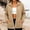Khaki women's fleece coat a1, variant on Usloyux Women's Solid Color Fleece Pocketed Stand-Up Collar Long Sleeve Zip Up Jackets Casual Coats Fall Winter Outerwear, White L
