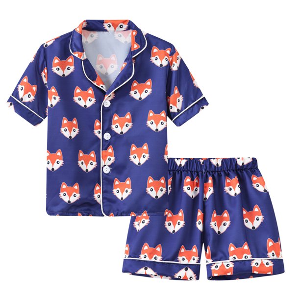 Gibobby Playera De Algodón Ropa para niños pequeños, niños y niñas, estampados de dibujos animados informales, manga corta, cintura superior, pantalones cortos, pijama(Anaranjado, 3-4 Años)