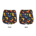thumbnail image 5 of Xecao's Dinosaurs in Space for a double-layer running short for women, perfect for gym, tennis, and more, featuring a convenient pocket., 5 of 9