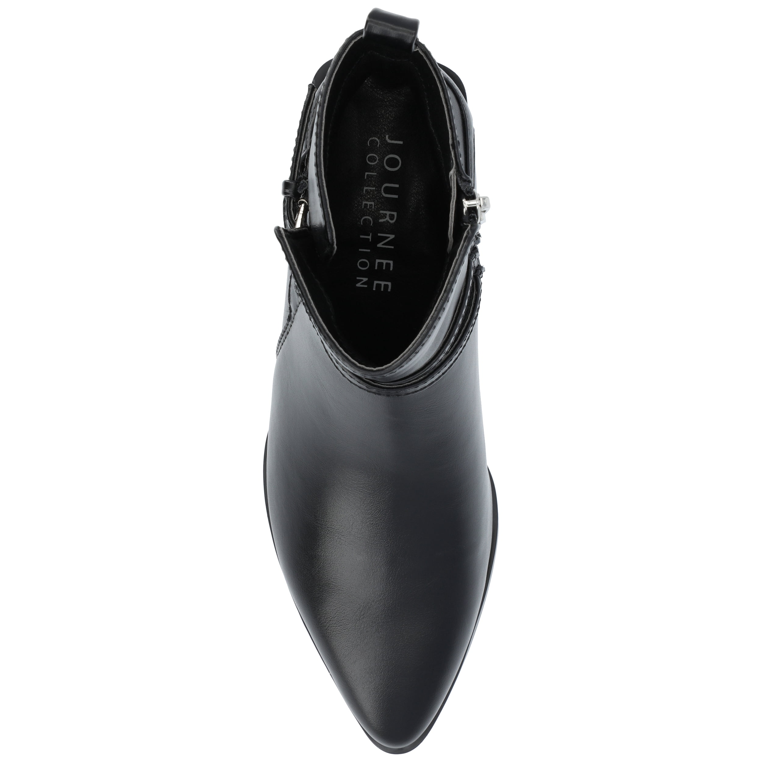 Journee Womens Estelle Stacked Heel Pointed Toe Booties, Widths Available
