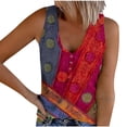 thumbnail image 2 of Womens Tank Summer Buttons Sleeveless V-Neck Casual Blouse, 2 of 5