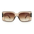 thumbnail image 5 of Womens Retro Mod Rectangle Thick Plastic Luxury Minimalist Plastic Sunglasses Beige - Brown, 5 of 8