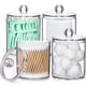 thumbnail image 1 of Paquete de 4 dispensadores de acrílico Qtip para hisopos de algodón, bolas, almohadillas, púas de hilo dental, pequeño bote de plástico transparente, juego de tarros de boticario, accesorios esenciale, 1 of 5