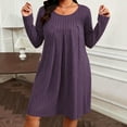 thumbnail image 4 of ClodeEU Women's Long Sleeve Round Neck Plus Size Sweater Dress,Elegant Loose T Shirt Swing Dress Purple,Womens Plus XXL, 4 of 6