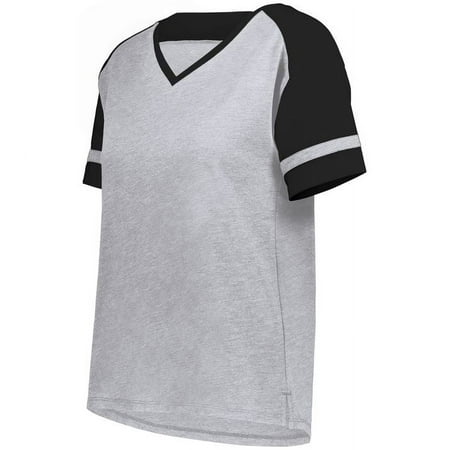 Augusta Sportswear 2914.73S.XXS Ladies Fanatic 2.0 T-Shirt, Grey Heather & Black - 2XS