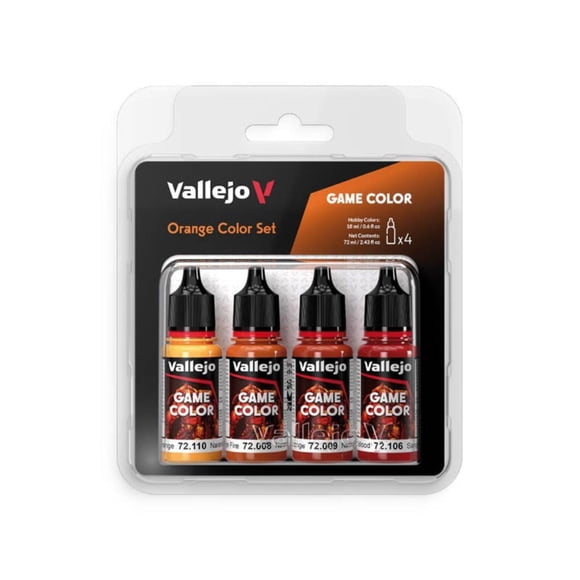 Vallejo - Orange Color Set | Contains 4 bottles x 18 ml (0.60 fl.oz.)