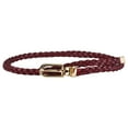 thumbnail image 2 of Womens Braided PU Leather Belt Thin Strap with Buckle Adjustable Waistband, 2 of 3