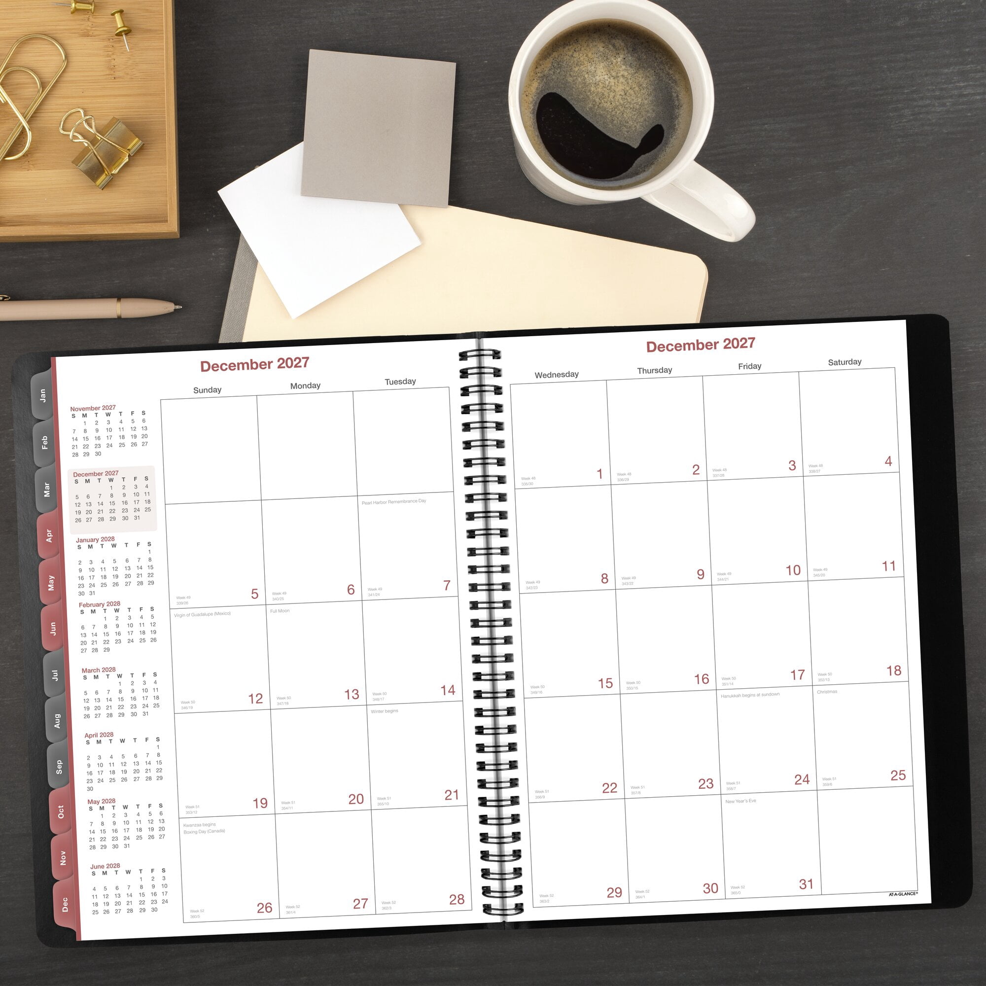 AT-A-GLANCE 2027 Weekly Monthly Appointment Book Planner Black Large 8 x 11 -