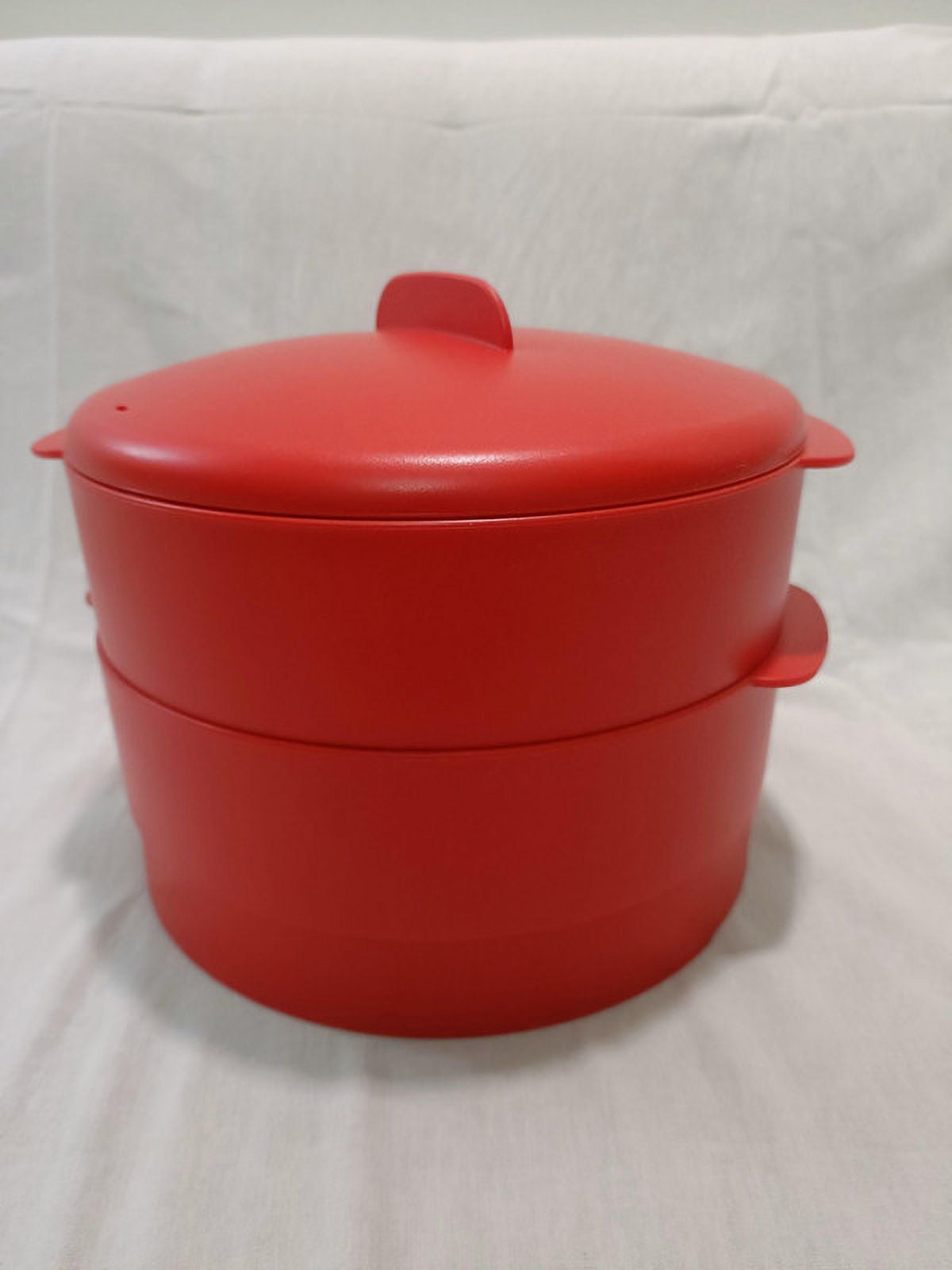 Tupperware 2 Tier Red Steamer Non-Stick Container Steam It Cooker