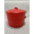 thumbnail image 3 of Tupperware Cuiseur Vapeur à 2 Niveaux Rouge Contenant Antiadhésif Steam It Cooker Rangement de Cuisson Efficace, 3 of 4