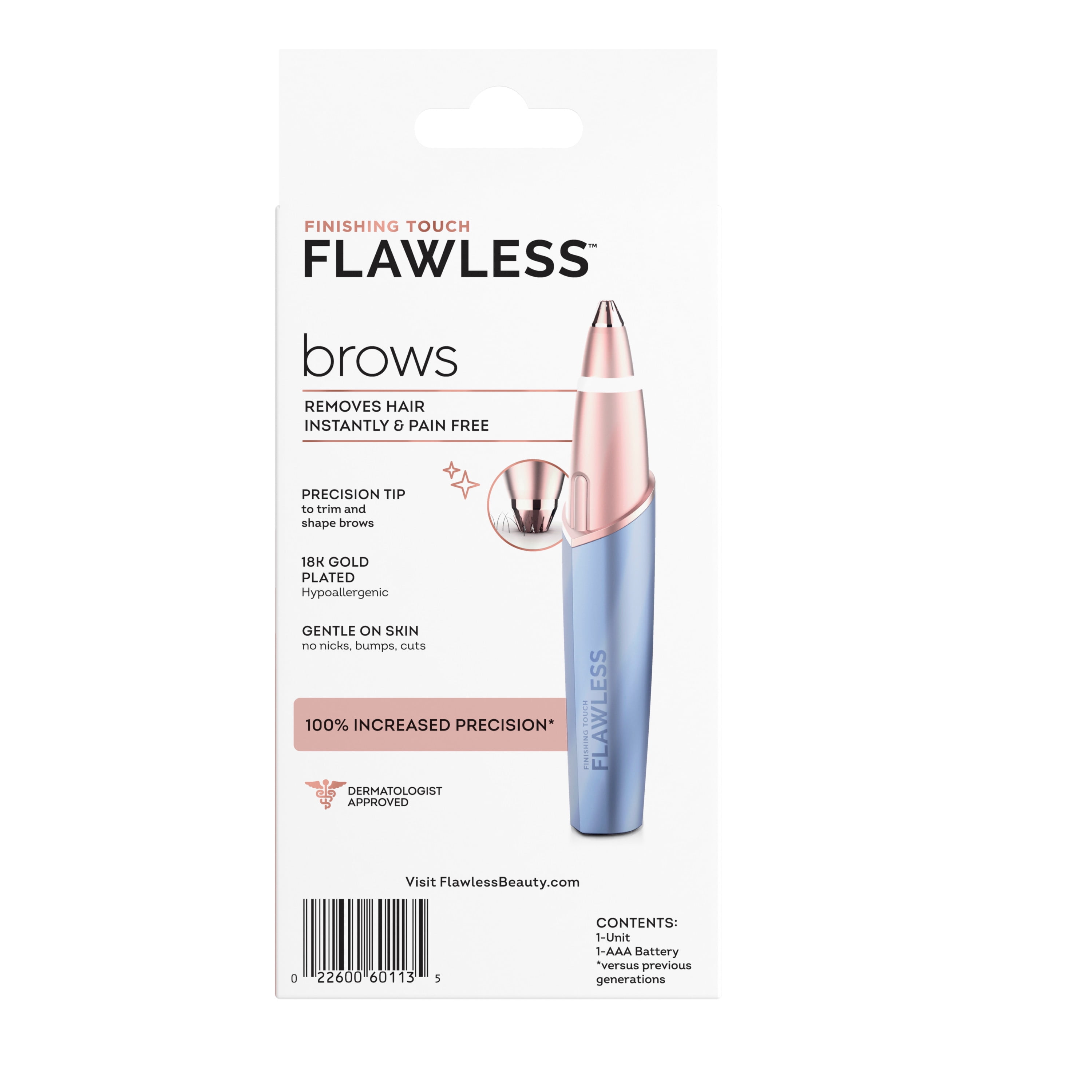 Finishing Touch Flawless Brows Eyebrow Hair Remover for Women, Electric  Eyebrow Razor for Women with LED Light for Instant and Painless Hair  Removal, Parisian Blue 