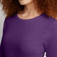 thumbnail image 2 of Hanes O9133 Womens Long-Sleeve Crewneck T-Shirt, Violet Splendor - Small, 2 of 6
