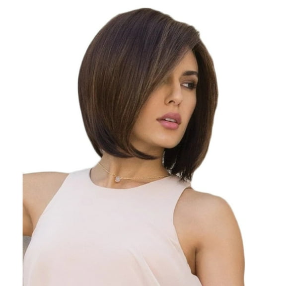 Qliuoazw Women's Fashion Wig Brown Synthetic Hairshort Wigs hair Wig