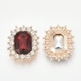 thumbnail image 2 of 20pc Resin Rhinestone Cabochons with Light Gold Plated Alloy Findings and Crystal Glass Rhinestone Faceted Oval Mixed Color 22.5x18.5x5mm, 2 of 2