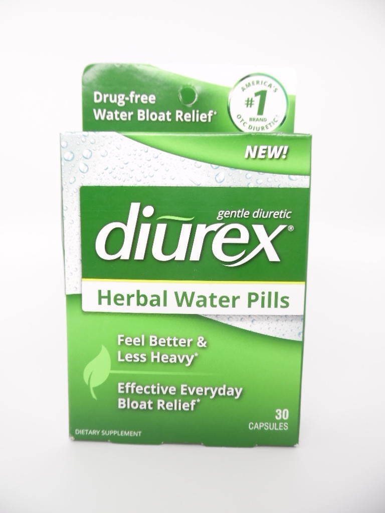 Diurex Herbal Water Pills DrugFree Water Bloat Relief Effective Everyday 30ct