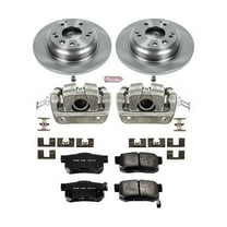 PowerStop Rear Stock Replacement Brake Pad and Rotor Kit with Calipers Fits: ACURA Select Models KCOE3154