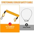 thumbnail image 2 of 4ft Breakaway Trailer Cable Trailer Brake Safety Cable Heavy Duty Stainless Steel Spring Towing Coiled Wire, Replacement Trailer Break Away Switch Safety Lanyard for RV Trailer Emergency Camper, 2 of 7
