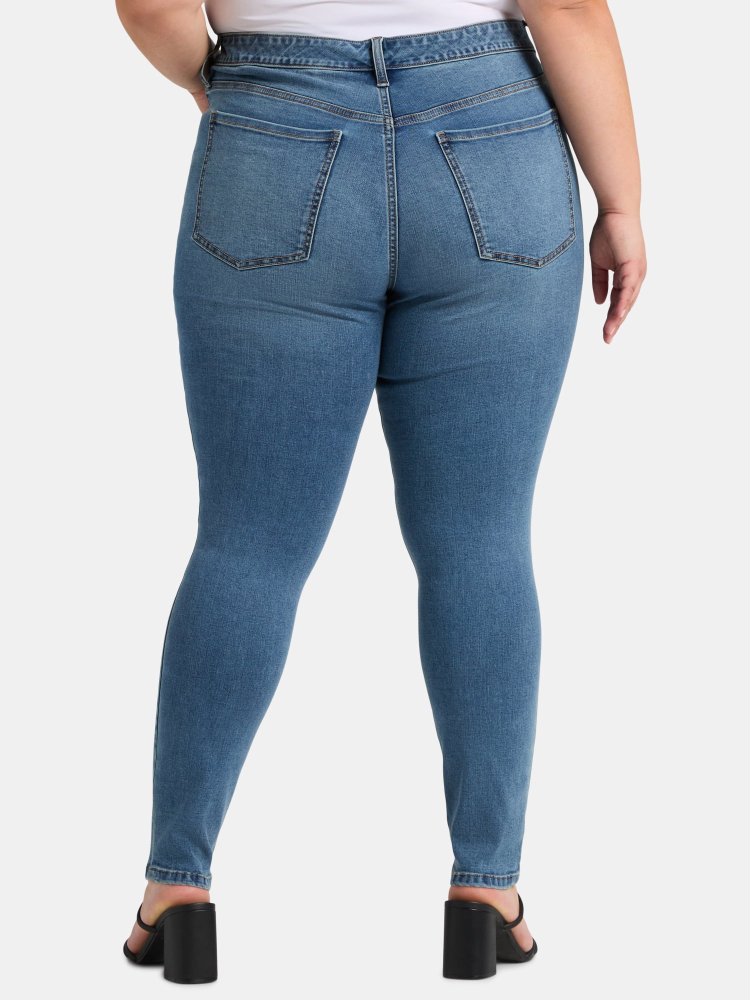 Terra & Sky Women's Plus Size Skinny Straight Jeans, Sizes 14W-34W