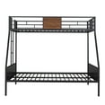 thumbnail image 4 of Tensun Twin-Over-Full Bunk Bed: Modern Style Steel Frame with Safety Rail, Built-in Ladder - Bedroom, Dorm, Boys, Girls, Adults - No Box Spring Needed - Black, 4 of 5