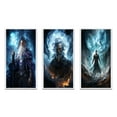 thumbnail image 2 of Designart "Powerful Wizard Magic s Mastery" Superheros Framed Wall Art Set Of 3 - Blue Superheros Frame Gallery Set For Office Decor, 2 of 6
