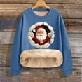 thumbnail image 6 of Women's Plus Size Christmas Printed Sweatshirt Long Sleeve Round Neck Fleece Lined Warm Holiday Party Wear Casual Pullover, 6 of 9