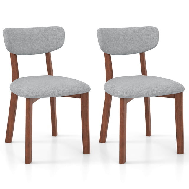 Juego de sillas de comedor Costway de 2/4 Tapizadas Con Respaldo Medio de madera maciza de caucho