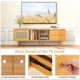 thumbnail image 3 of Resenkos Bamboo TV Stand for TV up to 65 Inch-Natural, Mid Century Modern TV Stand for Living Room Bedroom, 3 of 7