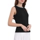 thumbnail image 4 of INSPIRAR CHIC Blusa sin mangas de verano para mujeres, blusas de tanque con cuentas, casual, trabajo, oficina, color negro, 4 of 5