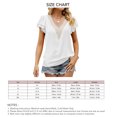 thumbnail image 4 of Blusa de encaje con cuello en V profundo para mujer, manga con volantes, informal, holgada, elegante, para verano, 4 of 6