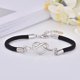 thumbnail image 1 of Pulsera de Plata Coreana XianweiShao Pulsera de Moda Pulsera de Nudo Concéntrico Amantes Joyería Hipoalergénica Simple Negro, 1 of 1