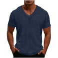 thumbnail image 3 of Goodtrade8 Waffle Mens Summer Shirts Big and Tall Pullover Short Sleeve Breathable Casual Plain V-Neck Mens Shirts, 3 of 9