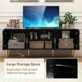 thumbnail image 2 of HLR Modern Relief 63" TV Stand for 75 Inch TV with Storage, Entertainment Center for Living Room, Black, 2 of 6