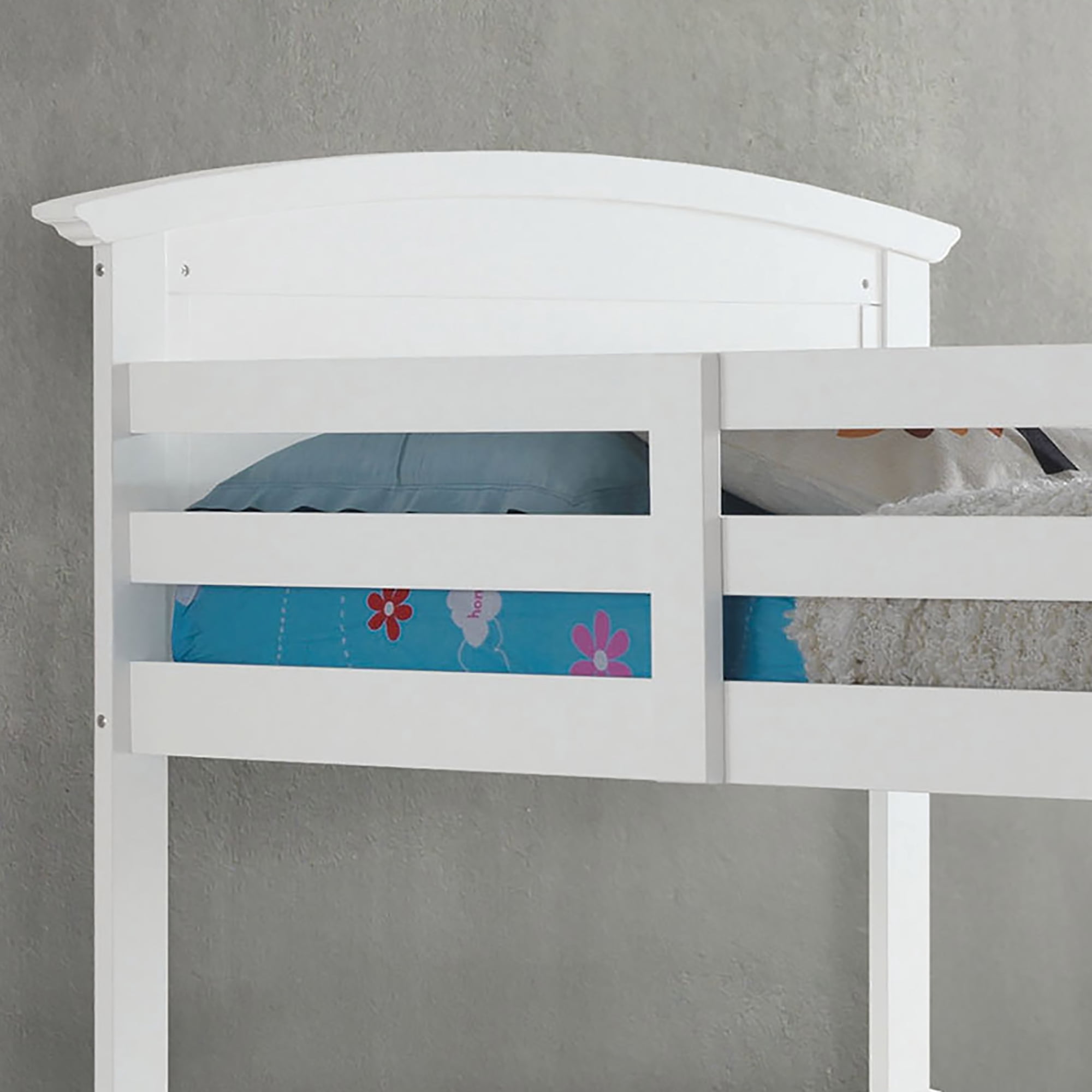 Furniture of America Livia Kids Solid Wood Twin-over-Twin Detachable Bunk Bed, White