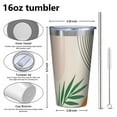 thumbnail image 4 of 16oz Tumblers Orange Boho Geometric and Plant Pattern Stainless Steel Vacuum Insulated Double Wall Travel Tumbler Cups Mug with Lid and Straw,Cleaning Brush for Coffee,Tea, 4 of 4