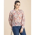 thumbnail image 5 of Moomaya Fashionable V Neck/Tie Up Neck Top - Long Sleeves, Regular Fit, 5 of 9