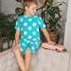 thumbnail image 4 of Balery Aqua And White Polka Dot Conjunto de Pijama Infantil de Manga Corta con Estampado – Ropa de Dormir de Algodón Suave-XX-Large, 4 of 6