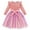 Pink, variant on Usaibhir Girl's A Line Short Dress Round Neck Long Sleeve High Waist Mesh Sheer Butterfly Bow Knot Ruffle Trim Party Special Occasion 2-7T