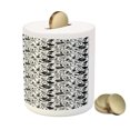 thumbnail image 3 of Music Piggy Bank, Blues Jazz Punk Rock Various Type of Folk Indie Rap Reggae Peace Sign Sing Art, Ceramic Coin Bank Money Box for Cash Saving, 3.6" X 3.2", Black White, by Ambesonne, 3 of 4