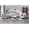 thumbnail image 3 of Callie Light Gray Linen Fabric Sofa Loveseat Chair Living Room Set, 3 of 13