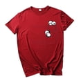 thumbnail image 2 of Hauts d'Été Grande Taille Femmes Décontracté Femmes Mode Col Rond Décontracté Manches Courtes Mignon Imprimé Chemises Haut Blouses Col en V T-Shirt Femmes en Liquidation, 2 of 4