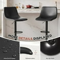 thumbnail image 3 of Fijinhom Modern Adjustable Bar Stools Set of 2, Swivel PU Leather Counter Height Chairs with Back for Kitchen Island,Black, 3 of 8