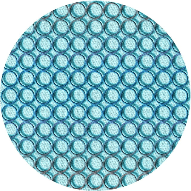 Ahgly Company Machine Washable Indoor Square Transitional Blue Ivy Blue Area Rugs, 3' Square